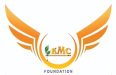Transparent logo icon of KMC Foundation featuring golden wings, a flute, and a peacock feather for kmcosmic.in header.